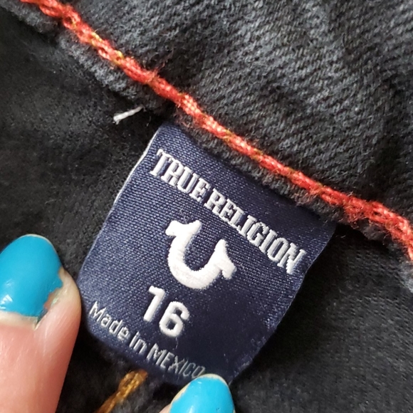 True Religion Slim Straight Black Wash Jeans - Picture 3 of 7